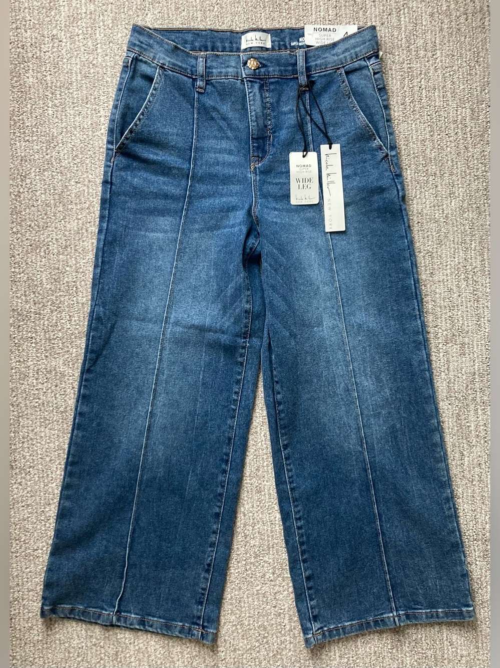 Nicole Miller Nomad Super High Rise Wide Leg Jeans in Indigo BNWT